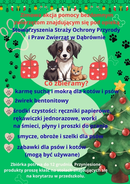 Zbiórka  dla bezdomnych zwierząt